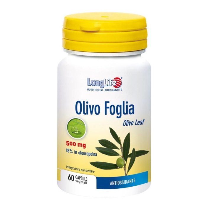 Longlife Olivo Foglia Integratore 60 Capsule di Foglia di Olivo per Benessere Cardiovascolare e Azione Antiossidante