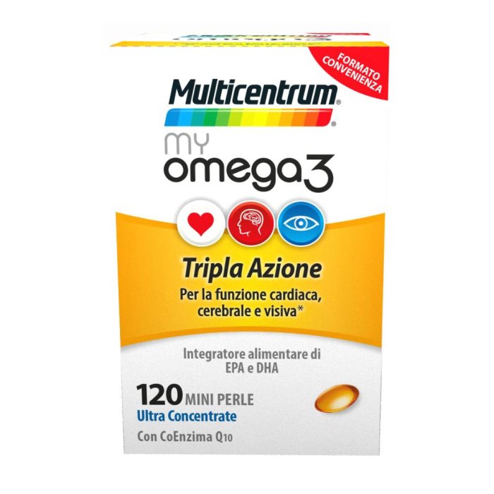 Multicentrum  Colesterolo Trigliceridi My Omega3 Integratore 120 Mini Perle