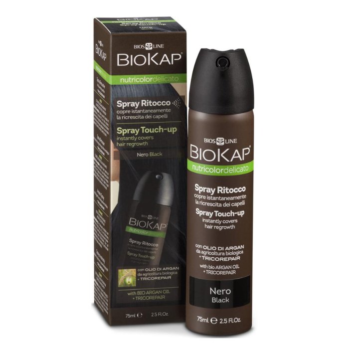 Biokap Nutricolor Spray Nero – Copertura Immediata per la Ricrescita dei Capelli