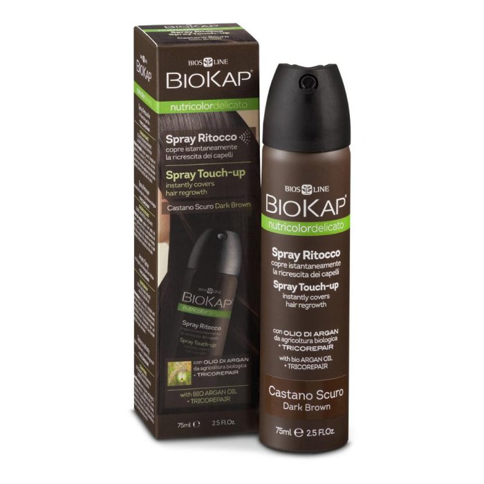 Bios Line Biokap Nutricolor - Spray Ritocco Capelli Castano Scuro 75ml