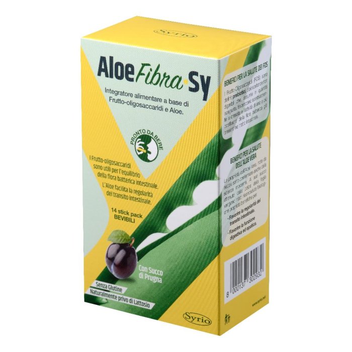 Aloe Sy Fibra Integratore con Aloe in Stick – 14 Stick Monodose, Totale 210 Millilitri