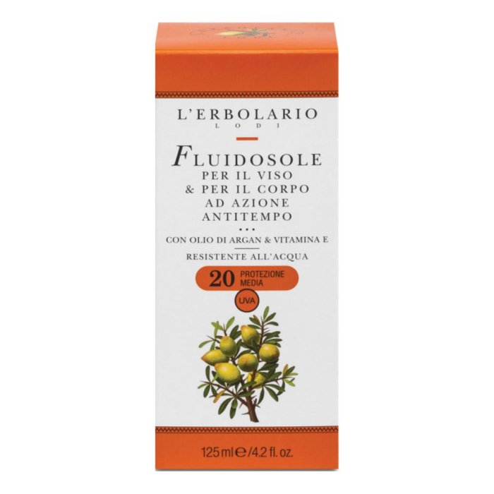 L'Erbolario Fluidosole Per Viso E Corpo Azione Antitempo SPF20 125 ml