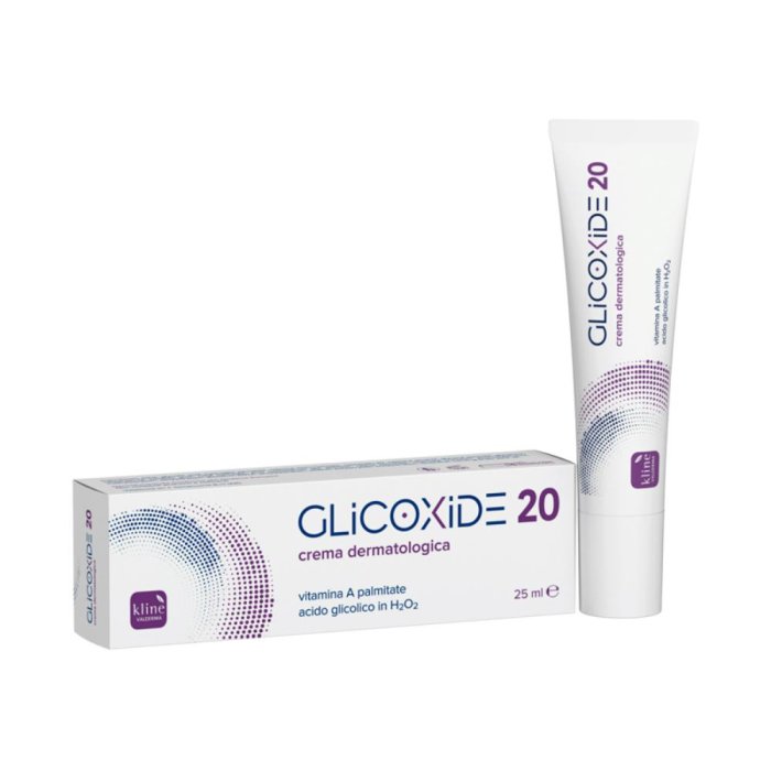 GLICOXIDE 20 Crema 25 ml Trattamento Esfoliante Viso con Acido Glicolico per Pelle Impura e Macchie Cutanee