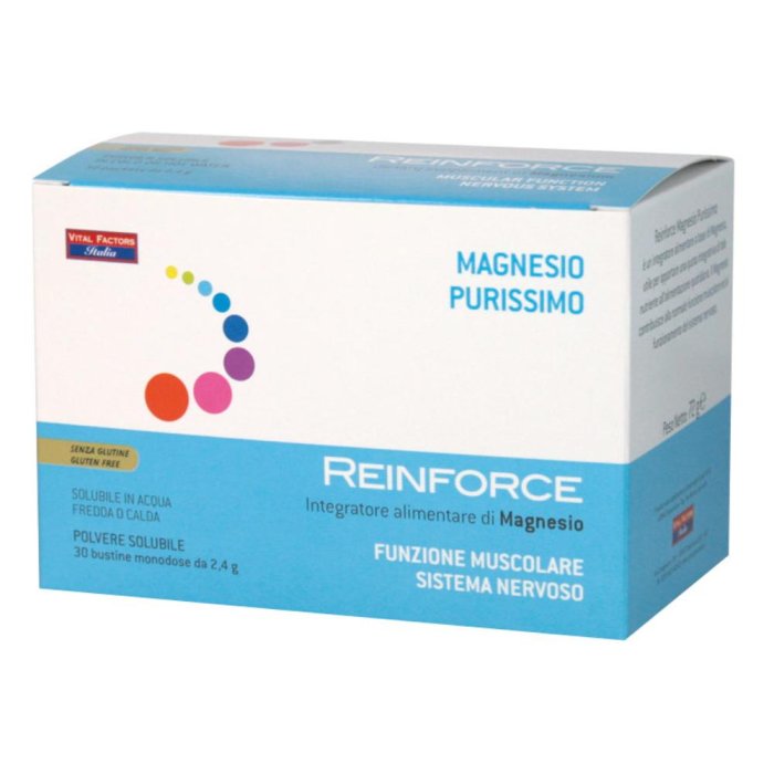 Vital Factors Italia Reinforce Magnesio Purissimo 30 Buste Di Polvere Solubile