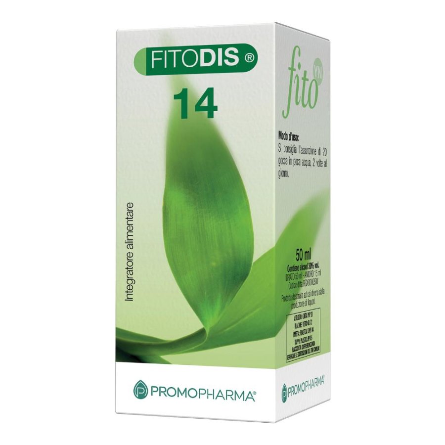 Fitodis 14 Gocce Orali 50 ml Integratore Alimentare Fitoterapico a Base di Estratti Vegetali