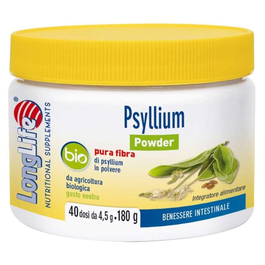 LongLife Psyllium Bio Powder Integratore di Fibra di Psillio in Polvere da Agricoltura Biologica per Regolarità Intestinale e Benessere Digestivo LongLife Psyllium Bio Powder Integratore di Fibra di Psillio in Polvere da Agricoltura Biologica per Regolarità Intestinale e Benessere Digestivo