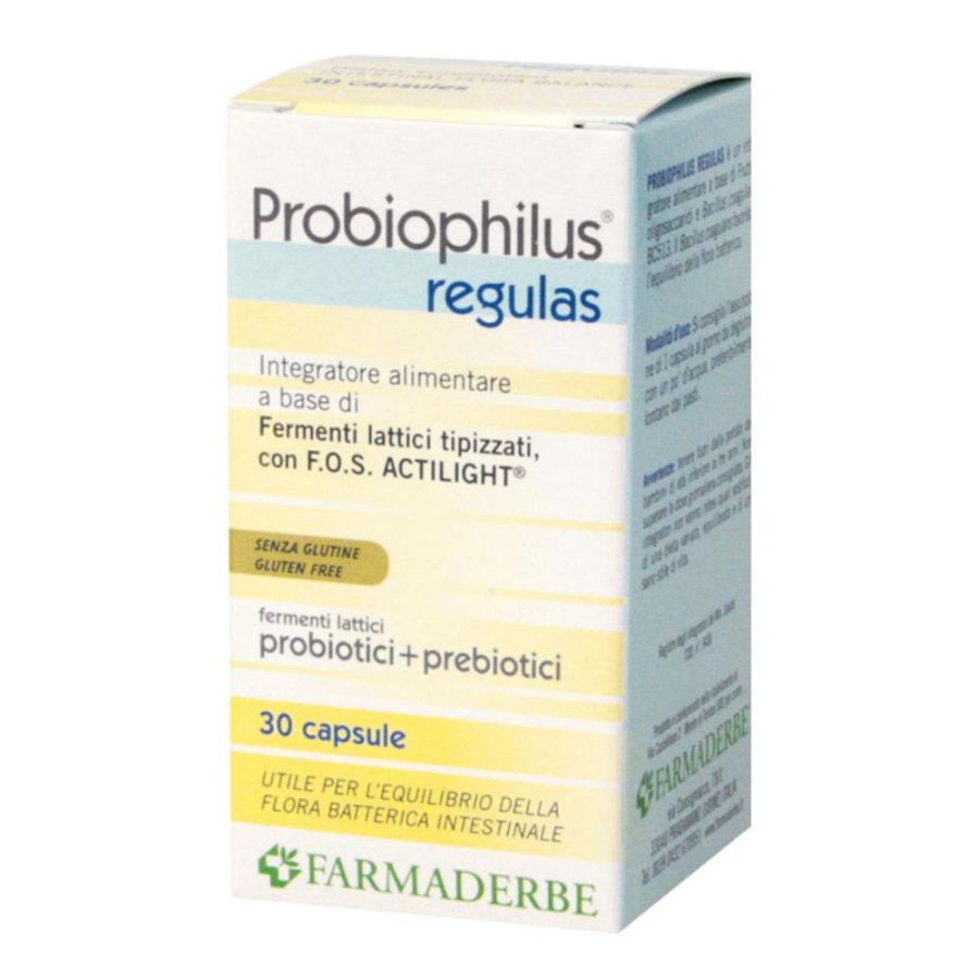 Farmaderbe Probiophilus Regulas Integratore Equilibrio Intestinale 30 Capsule Farmaderbe Probiophilus Regulas Integratore Equilibrio Intestinale 30 Capsule