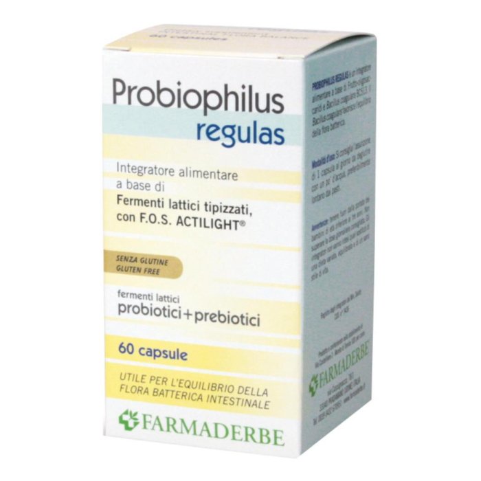 Probiophilus Regulas 60 Capsule Integratore Probiotico per Equilibrio della Flora Intestinale e Benessere Digestivo