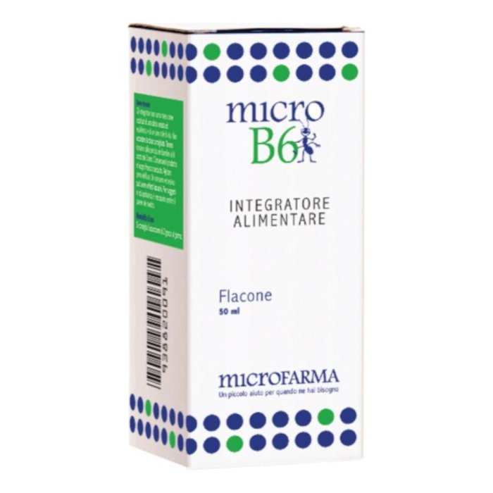 Micro B6 50 ml integratore alimentare di vitamina B6 in gocce per supporto del sistema nervoso e riduzione di stanchezza e affaticamento