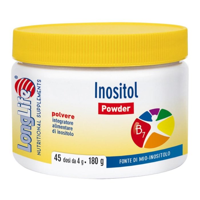 LongLife Inositol Powder Integratore di Inositolo Puro in Polvere 180 grammi per Benessere del Sistema Nervoso e Metabolismo