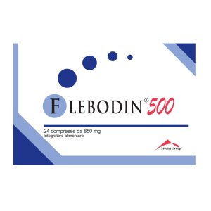 Flebodin 500 mg 24 Compresse Rivestite – Farmaco per Insufficienza Venosa, Gambe Gonfie e Emorroidi