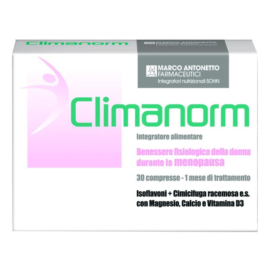 Climanorm Integratore Menopausa Donna per Equilibrio Ormonale e Benessere 30 Compresse