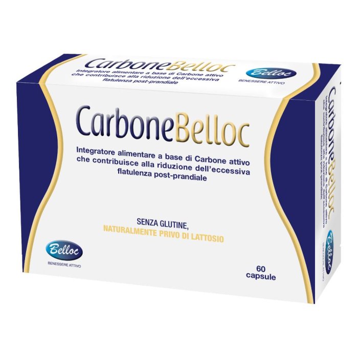 Carbone Belloc 60 capsule carbone attivo per gonfiore e gas intestinali