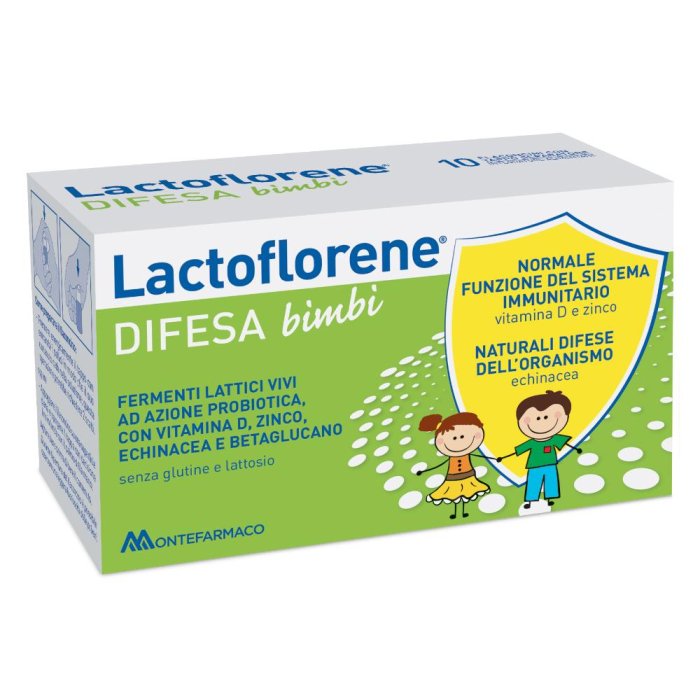 Lactoflorene difesa bimbi 10 flaconi fermenti lattici per difese immunitarie bambini - Montefarmaco