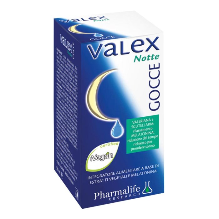 Valex Notte gocce 50 ml - integratore a base di valeriana, passiflora e melissa per il sonno