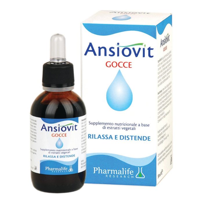 Pharmalife Ansiovit Gocce 50 ml Integratore Naturale per Ansia, Stress e Sonno, Rilassante e Calmante