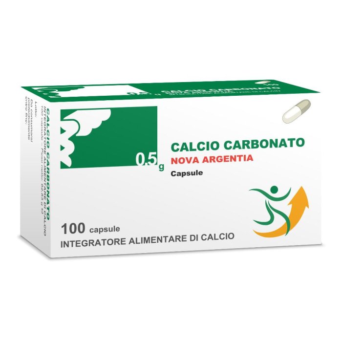 Nova Argentia Calcio Carbonato 0,5g Integratore Alimentare 100 Capsule