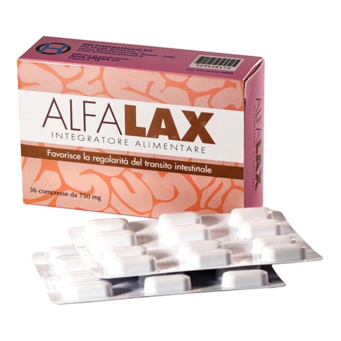 Alfalax integratore 36 compresse 750 mg - integratore a base di fibre per regolarità intestinale