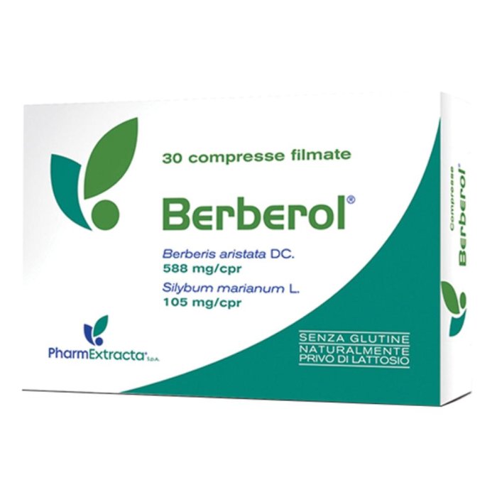 Berberol Integratore Alimentare con Berberina e Silimarina 30 compresse