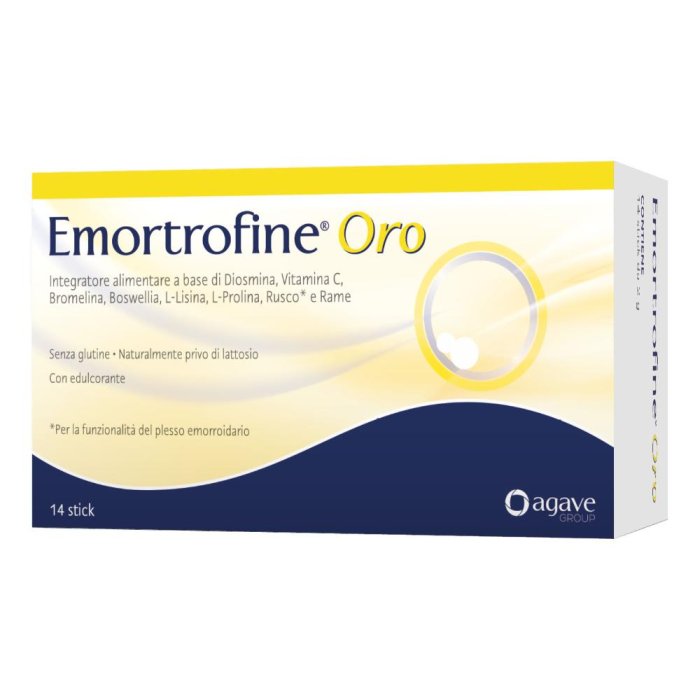 Emortrofine Oro Integratore in Stick per Emorroidi e Microcircolo 14 Stick da 2 Grammi