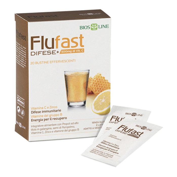 Bios Line Flufast - Difese+ Integratore Alimentare 20 bustine effervescenti