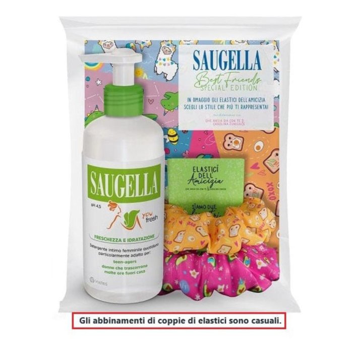 Saugella Bundle You Fresh Ph 4,5 Detergente Intimo Freschezza E Idratazione + Scrunchies In Omaggio