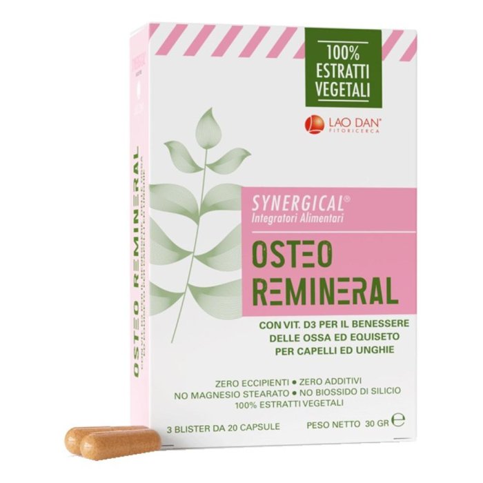 Osteo Remineral 60 Capsule Integratore Alimentare Rimineralizzante per il Benessere di Ossa e Articolazioni