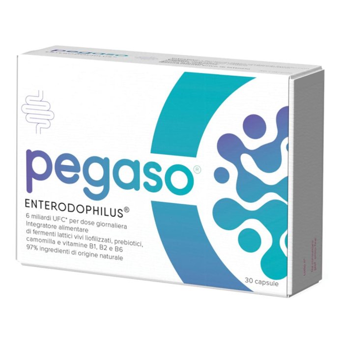 Pegaso Enterodophilus 30 Capsule Integratore Probiotico di Fermenti Lattici Vivi per Equilibrio della Flora Intestinale