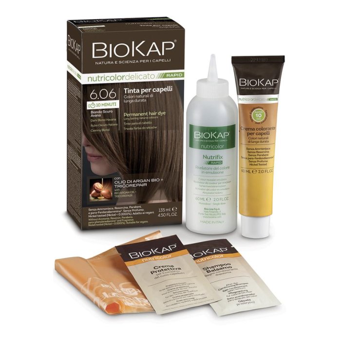 Biokap Nutricolor Rapid Tinta per Capelli 6.6 Biondo Avana Colore Naturale e Nutriente