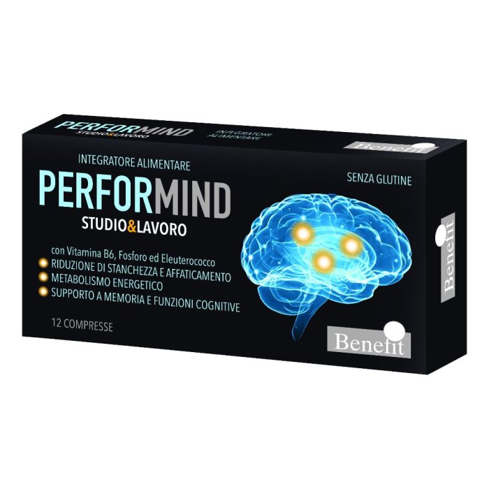 PERFORMIND Integratore per Memoria e Concentrazione 12 Cpr Compresse per Funzioni Cognitive e Mentali