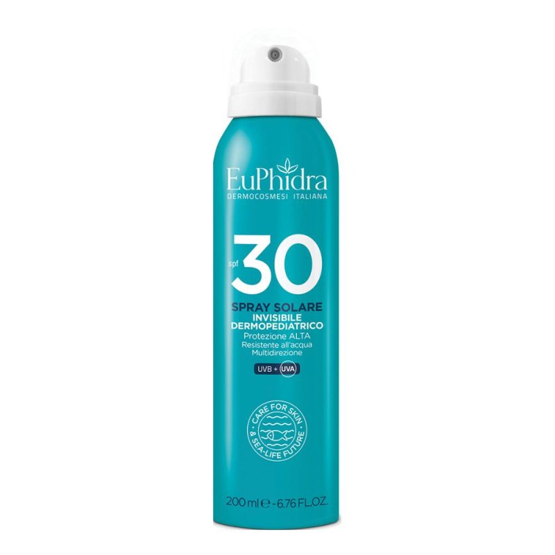 Euphidra Ka Spray Solare Invisibile Effetto Crema Colorata per Corpo e Viso Protezione Alta 30 per Pelle Sensibile 200 Millilitri