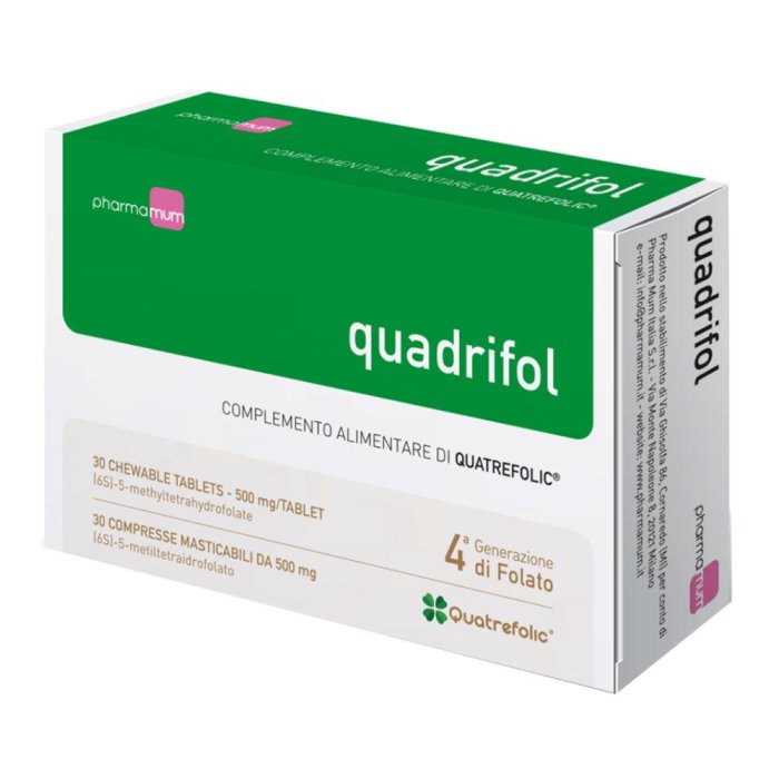 Quadrifol Integratore di Acido Folico con Vitamine del Gruppo B per Gravidanza e Fertilità 30 Compresse