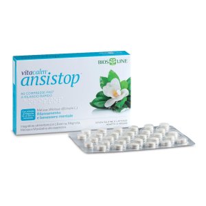 Ansistop integratore per Ansia, Stress e Benessere Mentale - Senza Glutine e Lattosio 60 compresse