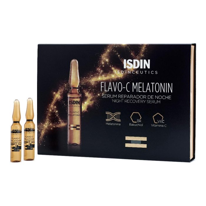 Isdinceutics Flavo Melatonin Siero Viso Notte Antiage 30 Fiale Concentrate alla Vitamina C
