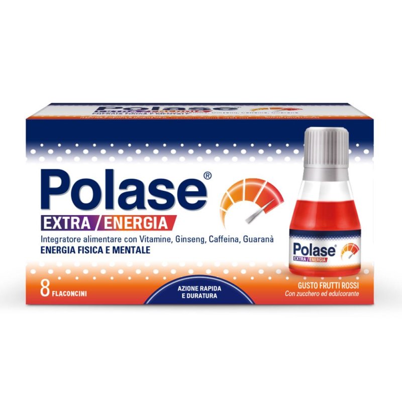 Polase Extra Energia per energia fisica e mentale 8 flaconcini gusto frutti rossi
