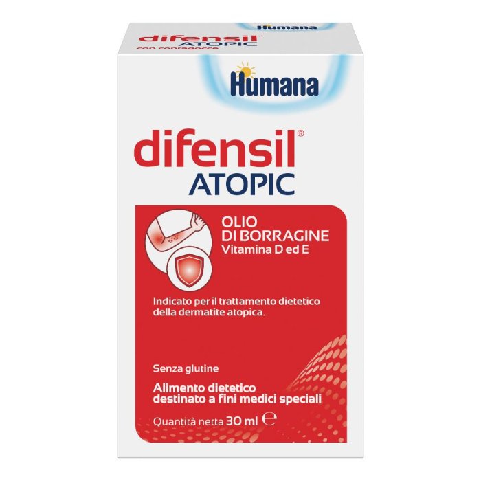 Humana Difensil Atopic Olio di borragine per dermatite atopica 30 ml