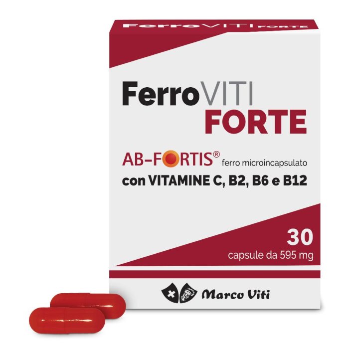 FerroViti Forte Marco Viti 30 Capsule - Integratore con Ferro, Vitamina C e Vitamine B per il Benessere