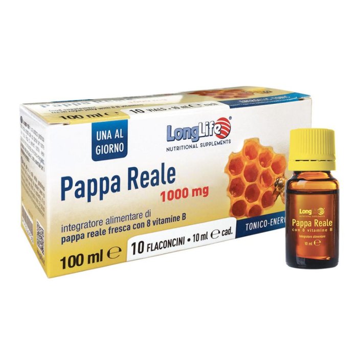 LongLife Pappa Reale + Vitamine B 10 flaconcini - integratore tonico energizzante