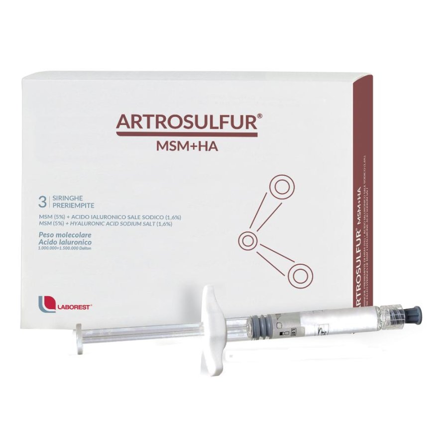 Laborest Artrosulfur MSM + HA Sostituto Liquido Sinoviale 3 Siringhe Laborest Artrosulfur MSM + HA Sostituto Liquido Sinoviale 3 Siringhe