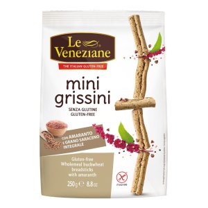Le Veneziane Mini Grissini Amaranto e Saraceno Senza Glutine Snack Croccante 100 g