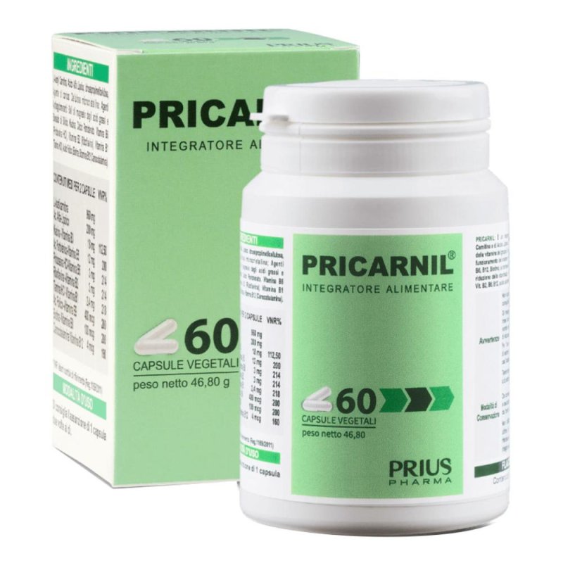 Pricarnil Integratore per stanchezza affaticamento e sistema nervoso 60 capsule