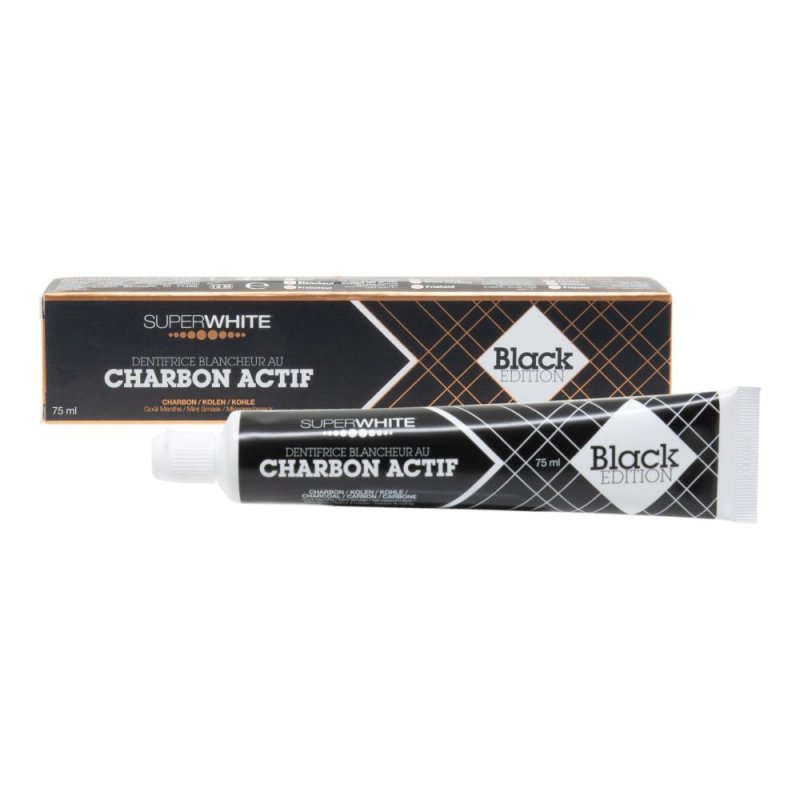 Superwhite dentifricio carbone black - dentifricio sbiancante al carbone attivo