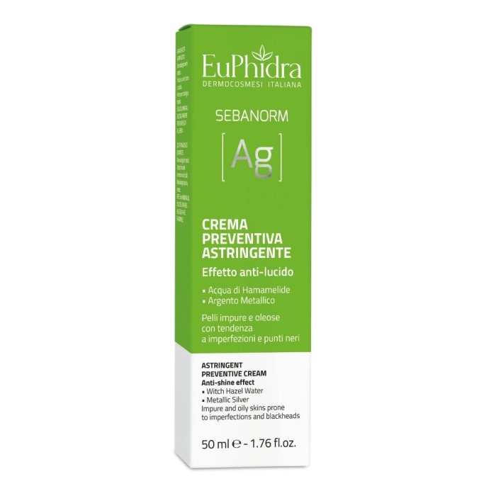 Euphidra Sebanorm Ag - Crema Preventiva Astringente Effetto Anti Lucido 50 ml