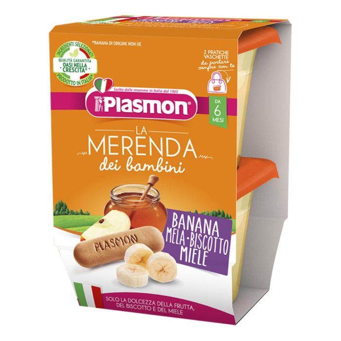 La Merenda Bambini Banana Mela Biscotto Miele