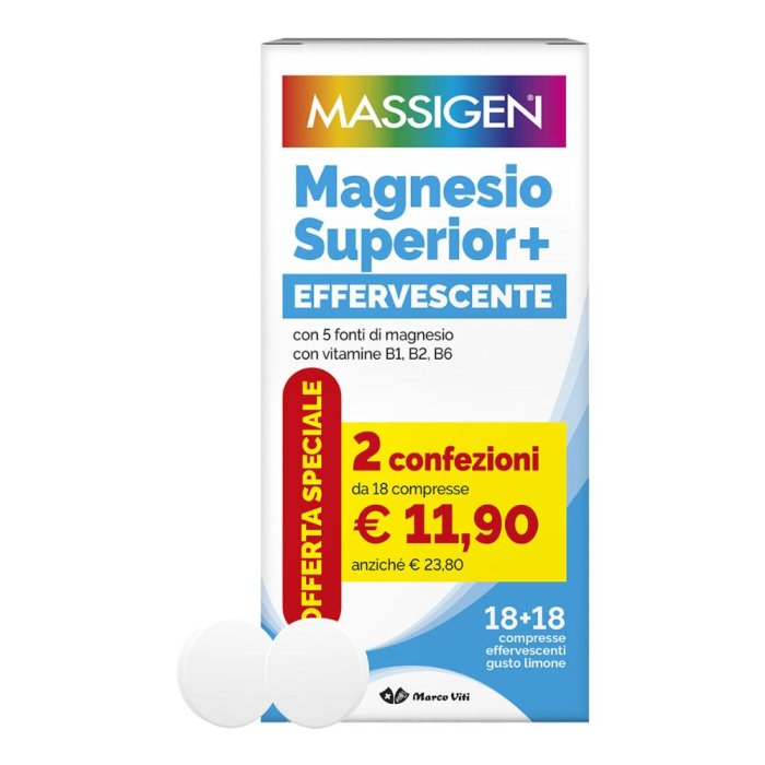 MVI Magn Superior Integratore di Magnesio e Potassio 18 + 18 Compresse Effervescenti per Stanchezza e Crampi Muscolari