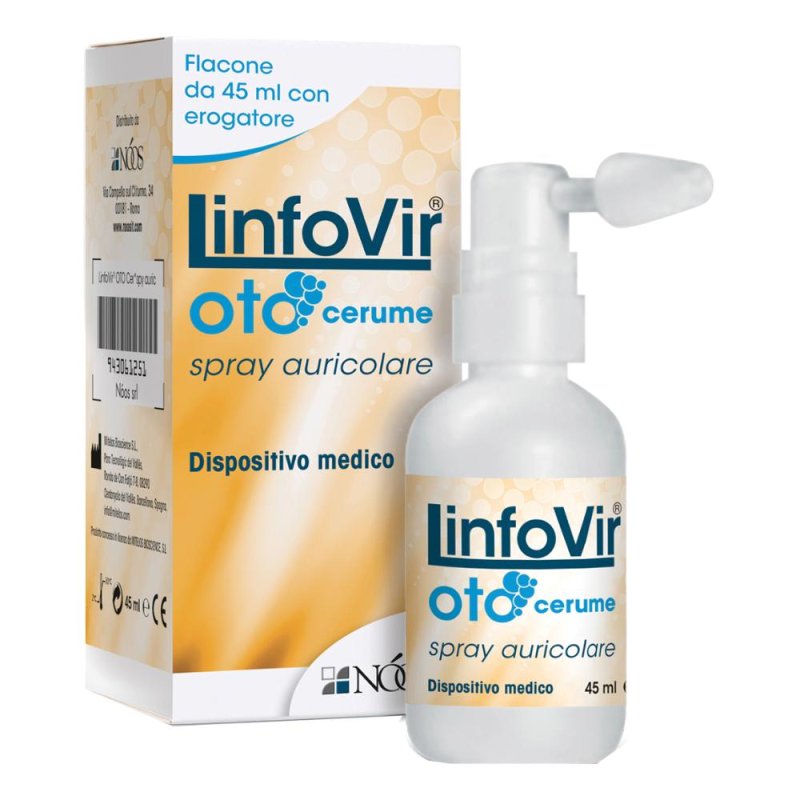 Noos LinfoVir Oto Cerume Spray Auricolare Dispositivo Medico 45ml