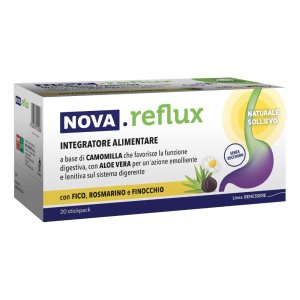    Nova Reflux integratore alimentare 20 stick da 10 ml con camomilla, aloe vera e finocchio per digestione e reflusso