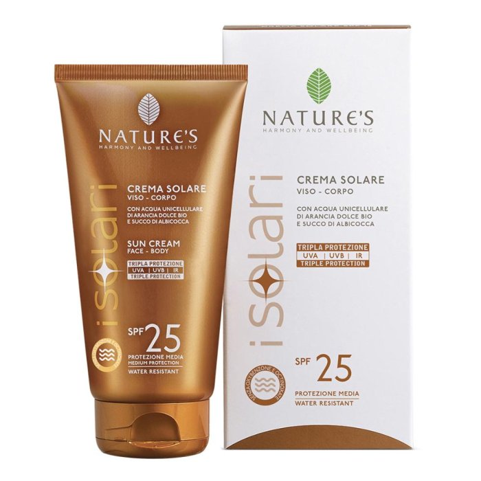 Nature's Sol Crema Solare Viso e Corpo SPF 25 Protezione Media Idratante