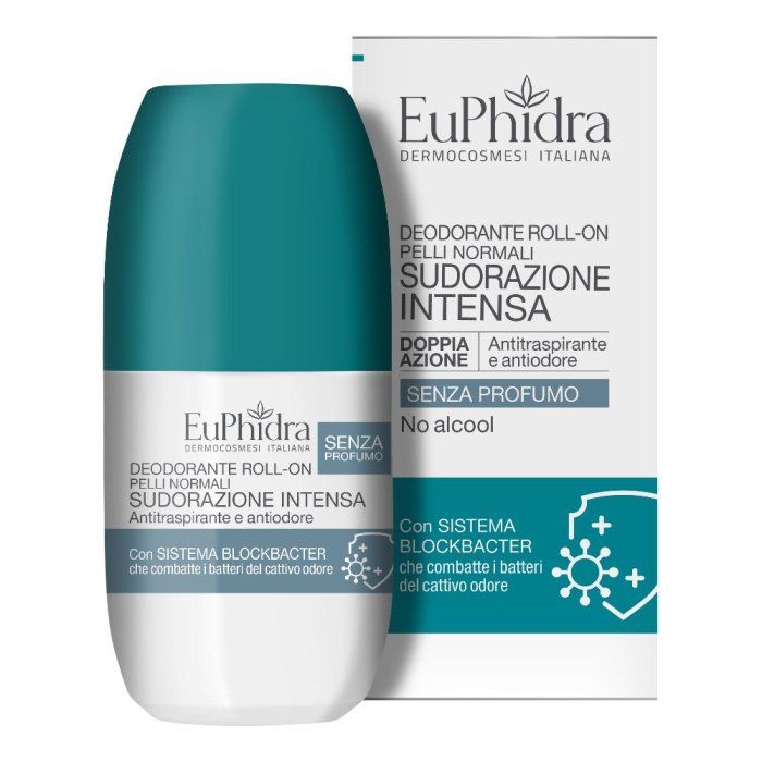 Euphidra Deodorante Roll-On Sudorazione Intensa Senza Profumo No Alcool 50 ml