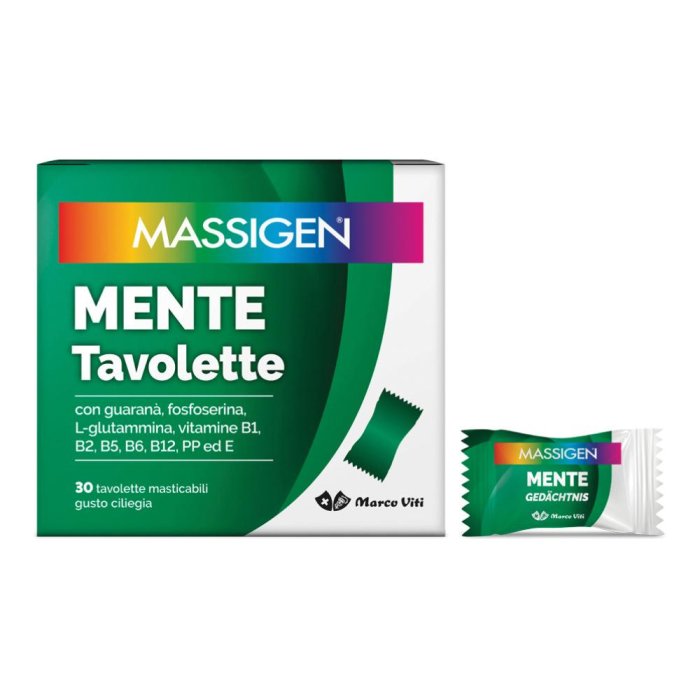 Massigen Mente Integratore per Memoria e Concentrazione 30 Compresse Masticabili